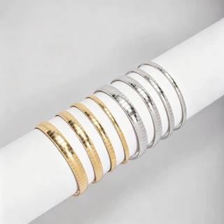 欧美跨境热销欧米伽手链简约轻奢个性时髦方形扁蛇链素链工厂直销