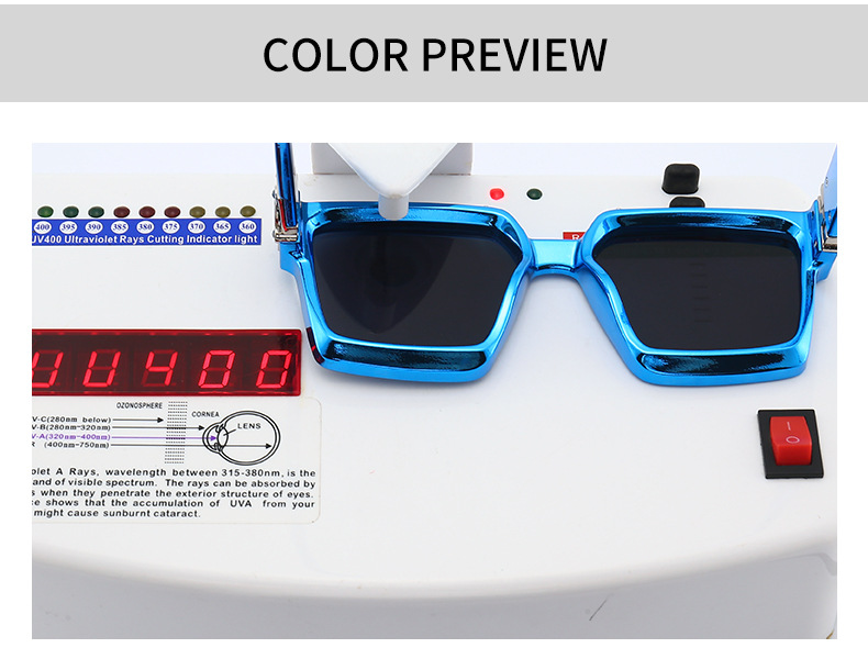 Male European And American Ins Square Sunglasses display picture 4