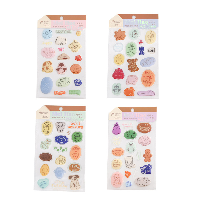 Papel Sr. Gote pegatinas de hoja plana serie de tiendas hermosas coreanas lindas tarjetas de mano material pegatinas de gote