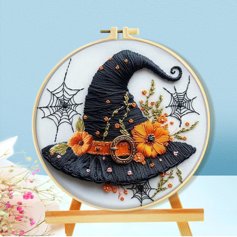 Mona Lisa real bordado de bordado cruzado Halloween colección de bordado simulación de dibujos animados nueva decoración de bordado de hilo de vacaciones