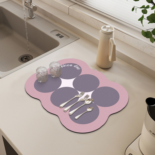 Modern minimalist kitchen countertop drain mat, bowl and plate, absorbent mat, bar coaster, no-wash insulation mat, can be shipped on behalf of