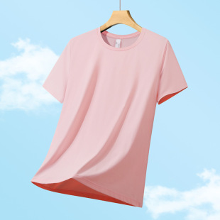 Summer New Ice Silk T-Shirt Women's Quick-Drying Clothing Loose Breathable Fashion Outdoor Leisure High-Quality Cool Half-Sleeve
