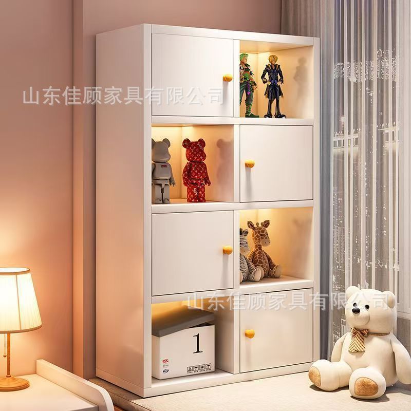 Wooden Storage Bookcase Living Room Children's Toy Ornaments Decorative Display Cabinet Office Book File Storage Cabinet