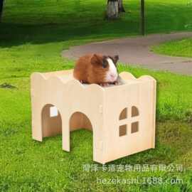 木质仓鼠躲避屋双层带窗空间宠物小屋家用金丝熊休息屋玩耍栖息窝