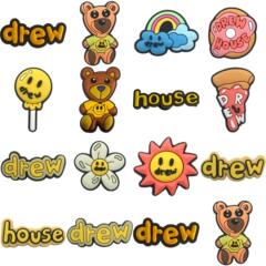 Drew House theme shoe clips for holey shoes, holiday party PVC shoe flowers, removable shoe accessories with holes