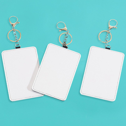 Wholesale sublimation portable transportation card holder work permit card holder printable card bag card holder keychain