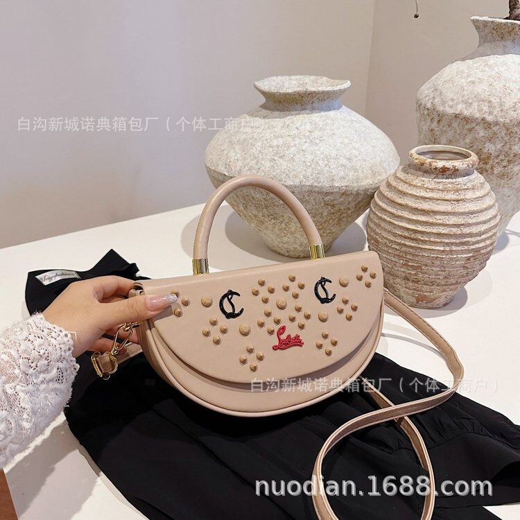时尚潮流马鞍包手提包handbags质感腋下包斜挎单肩包女铆钉斜挎包|undefined