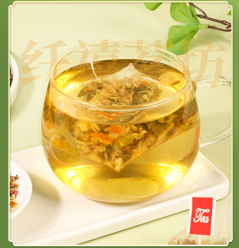 Oil-Reducing Winter Melon Lotus Leaf Tea Dong Gua He Ye Cha 180g 30 Teabags Sugar-Free Daily Wellness Brew in use