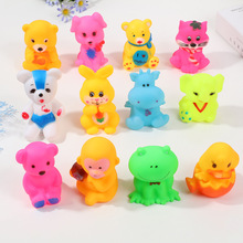 夜市地摊儿童卡通洗澡搪胶玩具婴儿戏水捏捏乐发声小动物厂家批发