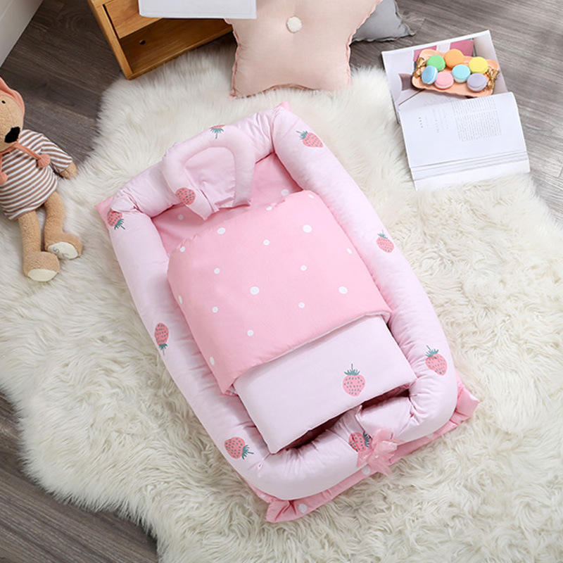 Foreign trade INS portable Baby bed baby Sleep Infants mattress pure cotton Three-piece Suite
