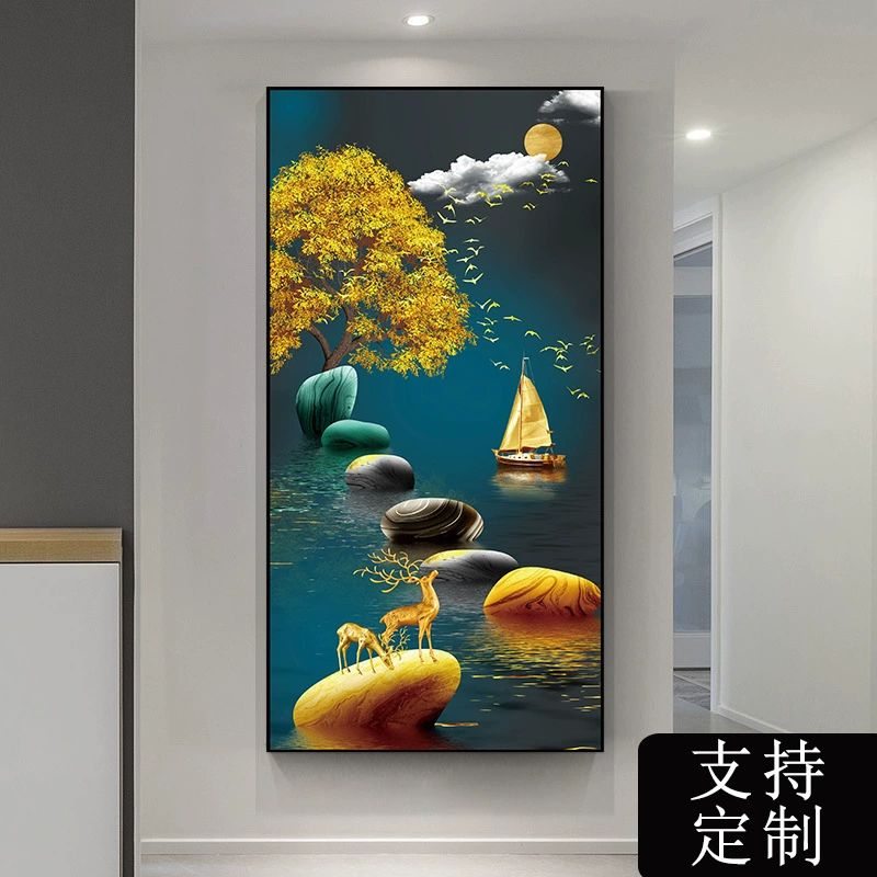 Self-adhesive modern three dimensional stickers on wall, light luxury style, 3D