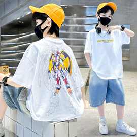 男童T恤短袖卡通印花潮酷2025夏装新款儿童夏季小孩夏天体恤宝宝