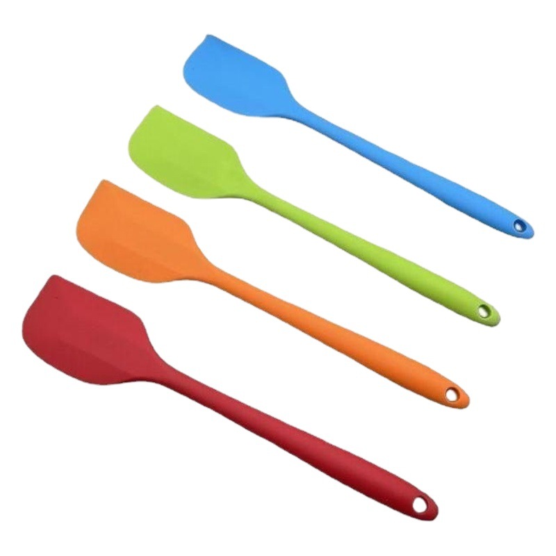 In stock wholesale integrated silicone scraper solid color butter spatula stirring butter knife baking tool cake tool