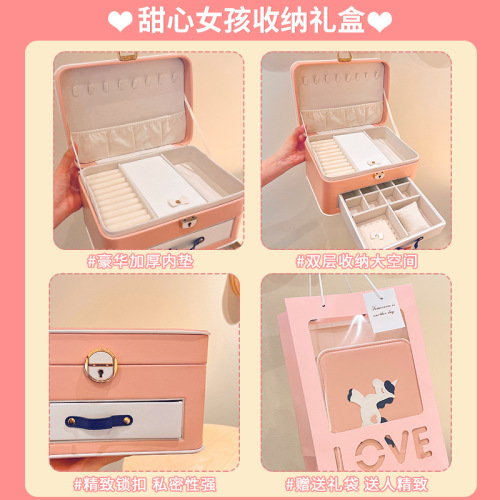 High-looking princess children's hair accessories set gift box girl headband rubber band baby birthday gift hairpin jewelry box