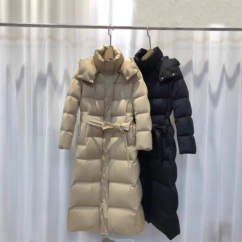Popular Fashionable down Jacket for Women over the Knee Winter Hooded Waist Slimming Look Mid-Length Outwear Thickeneded 95 Goose down Jacket Popular Fashionable down Jacket for Women over the Knee Winter Hooded Waist Slimming Look Mid-Length Outwear Thickeneded 95 Goose down Jacket