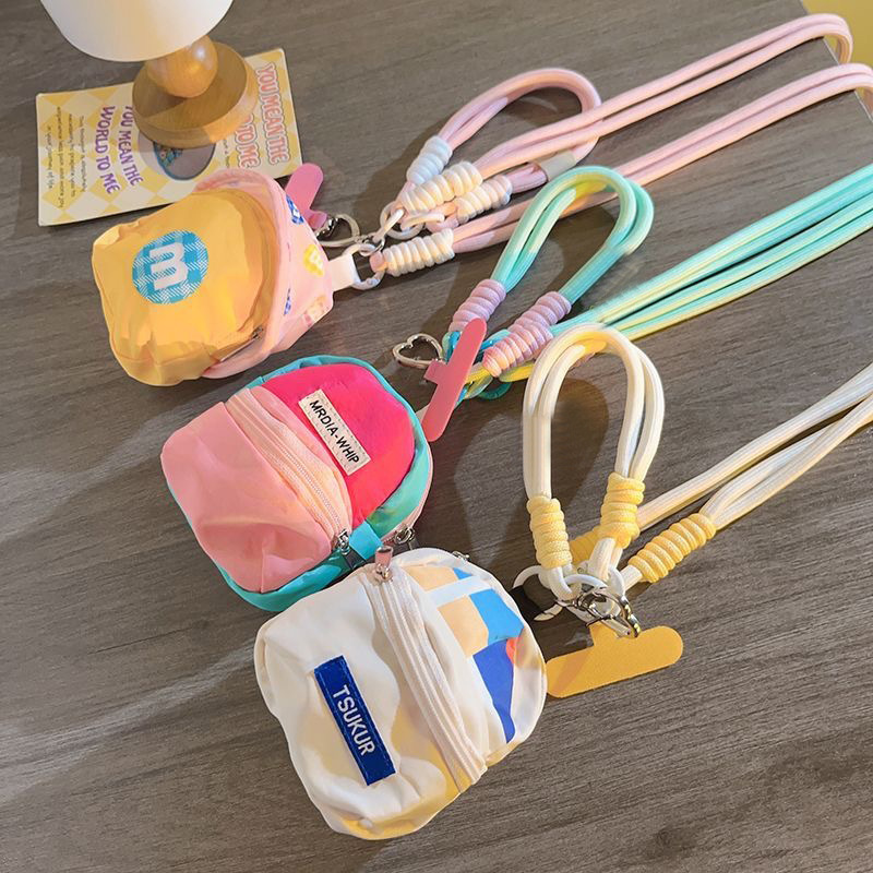 Long and Short Lanyard Schoolbag Suitable for Apple Mobile Phone Lanyard Lanyard Neck Rope Short Huawei Silicone Hand Rope Anti-loss Rope Anti-loss Rope