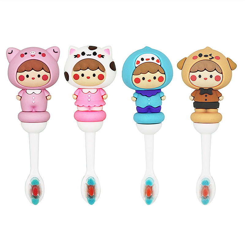 Nuevos productos cepillo de dientes para niños, mango antideslizante de cabello suave de alta calidad, suministro de cepillo de dientes en forma de animal adorable