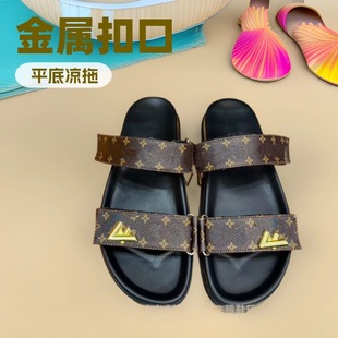 Soft-soled Non-slip Sandals Women's Summer 2024 New Flat-soled Pregnant Women's Sandals All-match Women's Casual All-match Beach Shoes for Women