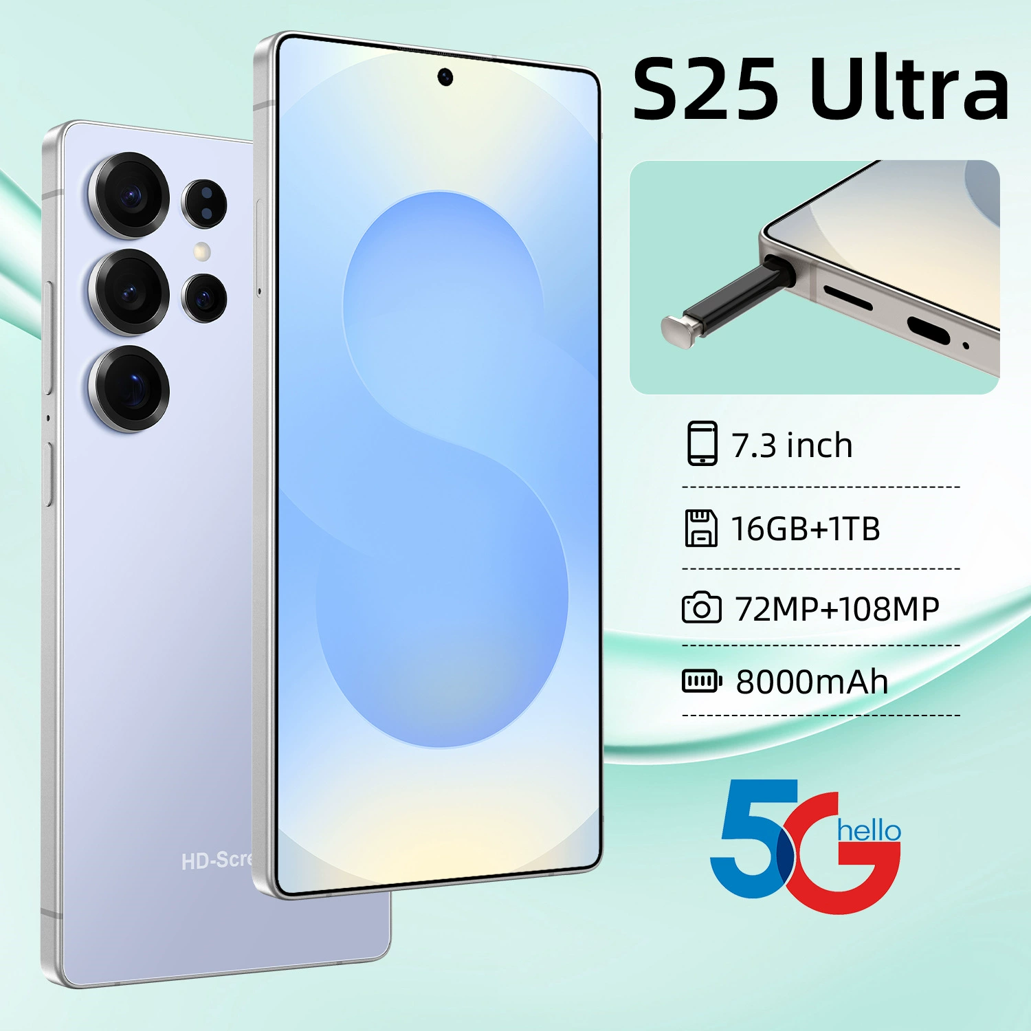 (Граница торговли), S25, смартфон, 7.3 дюйма, Android 15, (Физические)