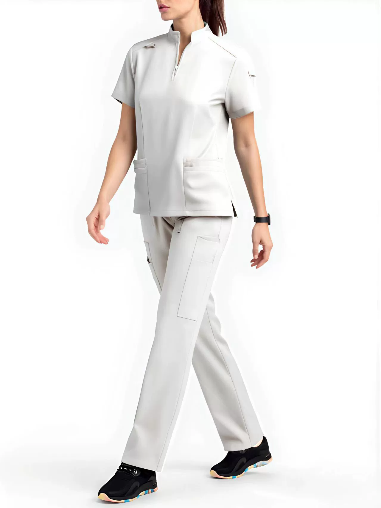 [Есть в наличии] Stand Collar Zipper Doctor Nurse Work Uniform Surgical Gown Surgical Gown Brush Hand Clothes