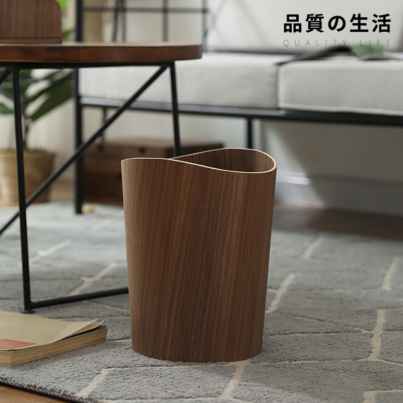 Nordic Style Wooden Trash Can for Home Living Room and Office with Lid, Large Creative Multi-Sided Rhombus-Shaped Trash Bin Nordic Style Wooden Trash Can for Home Living Room and Office with Lid, Large Creative Multi-Sided Rhombus-Shaped Trash Bin