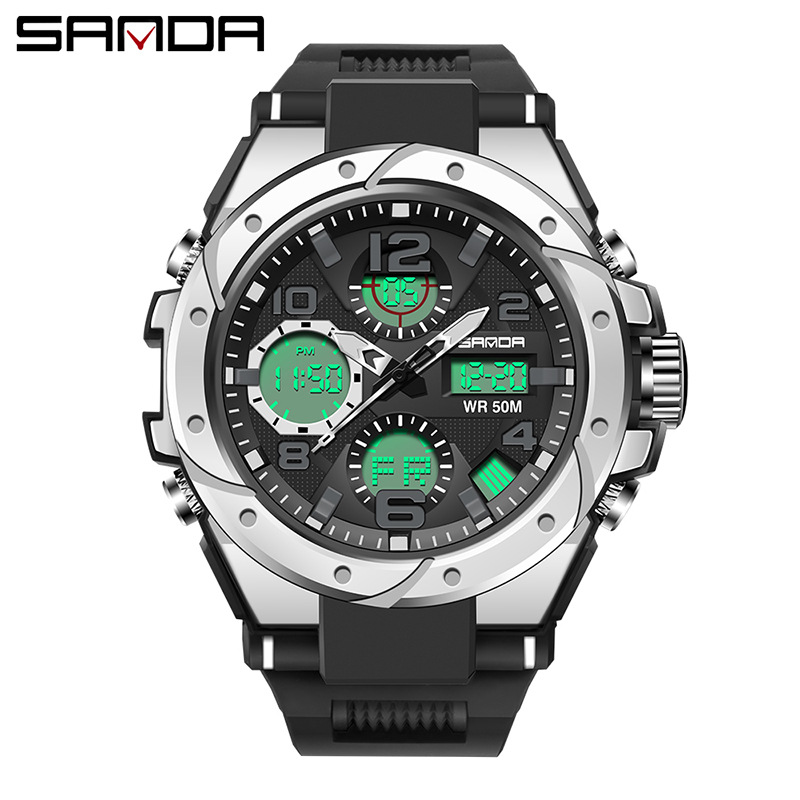 Reloj electrónico de los hombres personalizados de moda deportes al aire libre impermeable reloj luminoso LED multifuncional reloj de estudiante Masculino