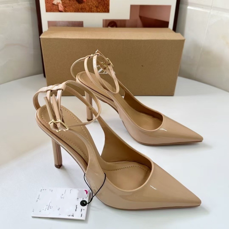 工厂直销2025春季新品女鞋御姐性感高跟鞋尖头后空细跟凉鞋单鞋