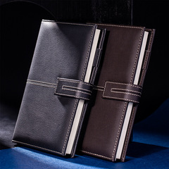 Powerful 3343 Leather-Faced Minimalist Fashion Snap-Close Notebook Office Business High-End Notepad