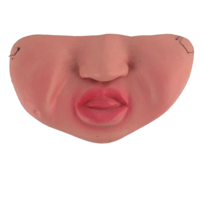 Máscara de Halloween látex niños adultos media máscara/bar bola divertido labio rojo máscara chupete