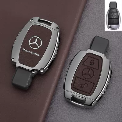 Car key bag: A200L Shell Glc Buckle Bag - leather-texture-style-b-2-button-leather-texture-tea-brown-single-shell