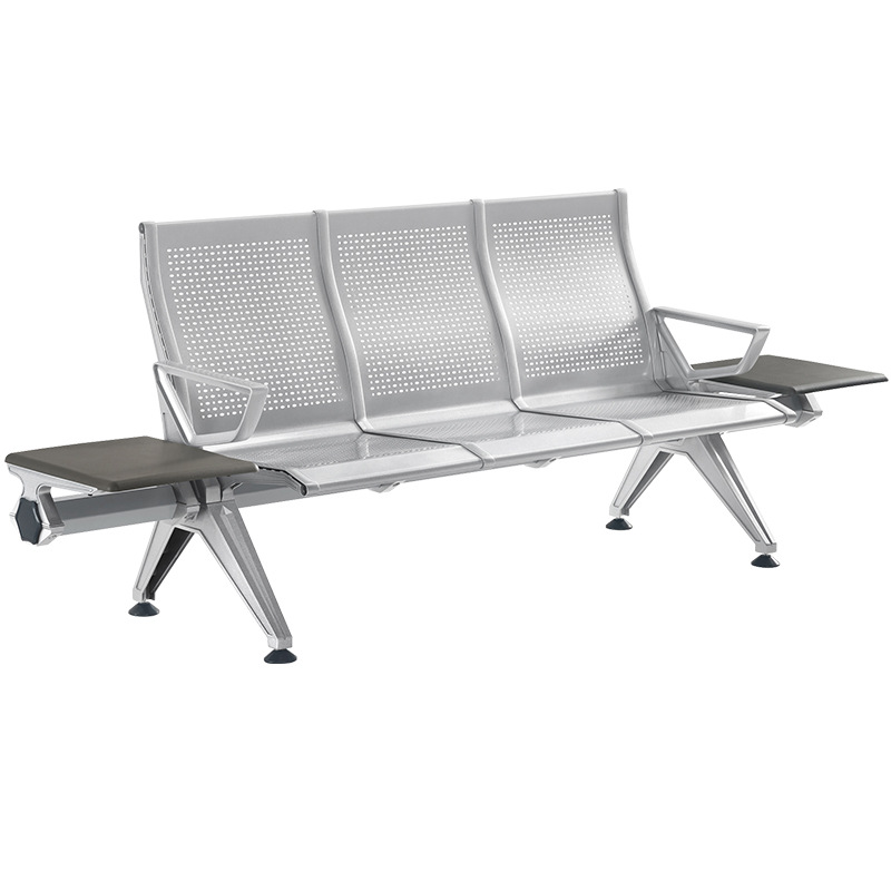 Sillas de espera de acero inoxidable en filas largas para aeropuertos, estaciones de autobús, estaciones de tren de alta velocidad, áreas de equipaje, con estructura metálica de aleación de aluminio para varias personas. image 6