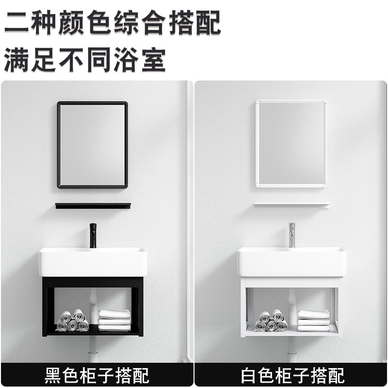 Pequeño apartamento montado en la pared lavabo del hogar lavabo gabinete combinación baño balcón borde estrecho mini lavabo colgante de cerámica