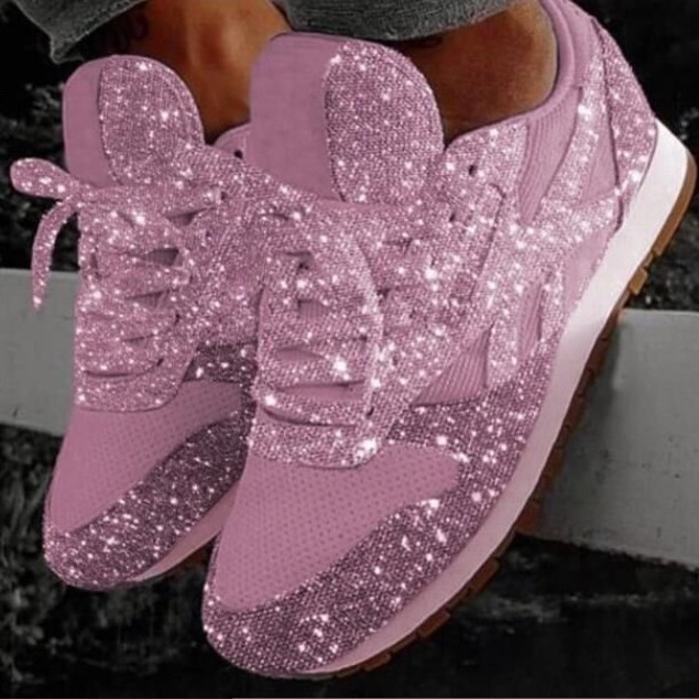 Sports Casual Shoes 2023 Autumn New Sequin Platform Cake with Breathable Rhinestone Thick Sole Student Large Size Foreign Trade Women's Shoes