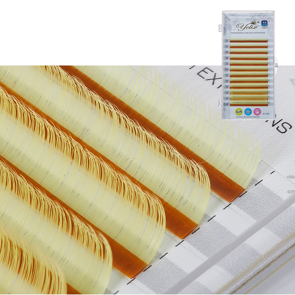 Fábrica de mezcla 0.07 pestañas de color, pestañas falsas, gran capacidad de injerto de vello redondo denso, pestañas al por mayor