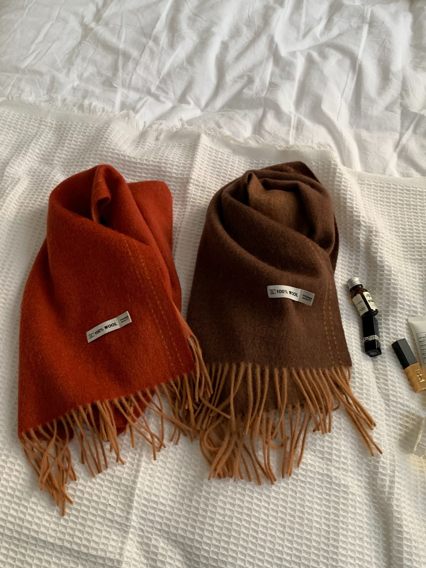 Sciarpa da coppia in edizione stretta, calda, versatile, coreana, invernale, da donna, in 100% lana, tinta unita, semplice, double face_voghion.com