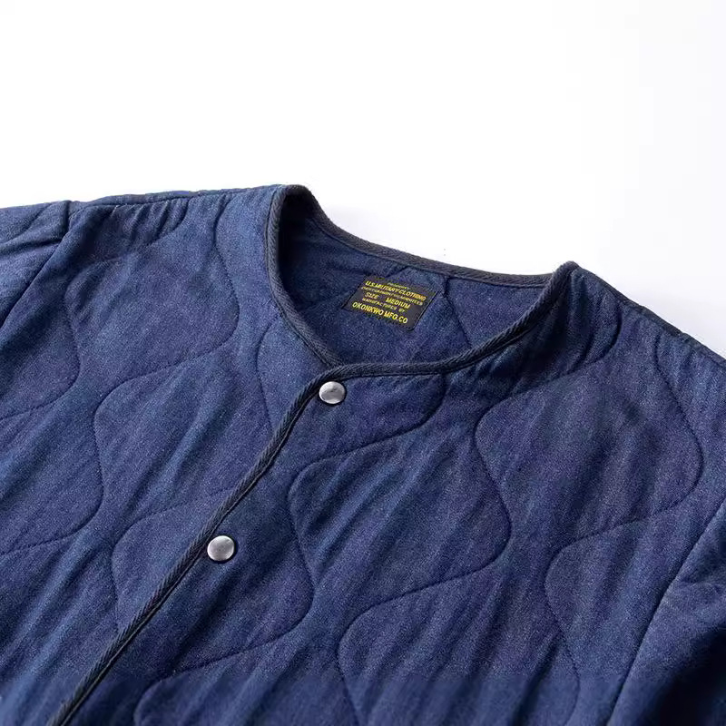 OKONKWO Brown's Beach Jacket multi-Bag Chaqueta acolchada de algodón acolchado Chaqueta vaquera acolchada ameikaji