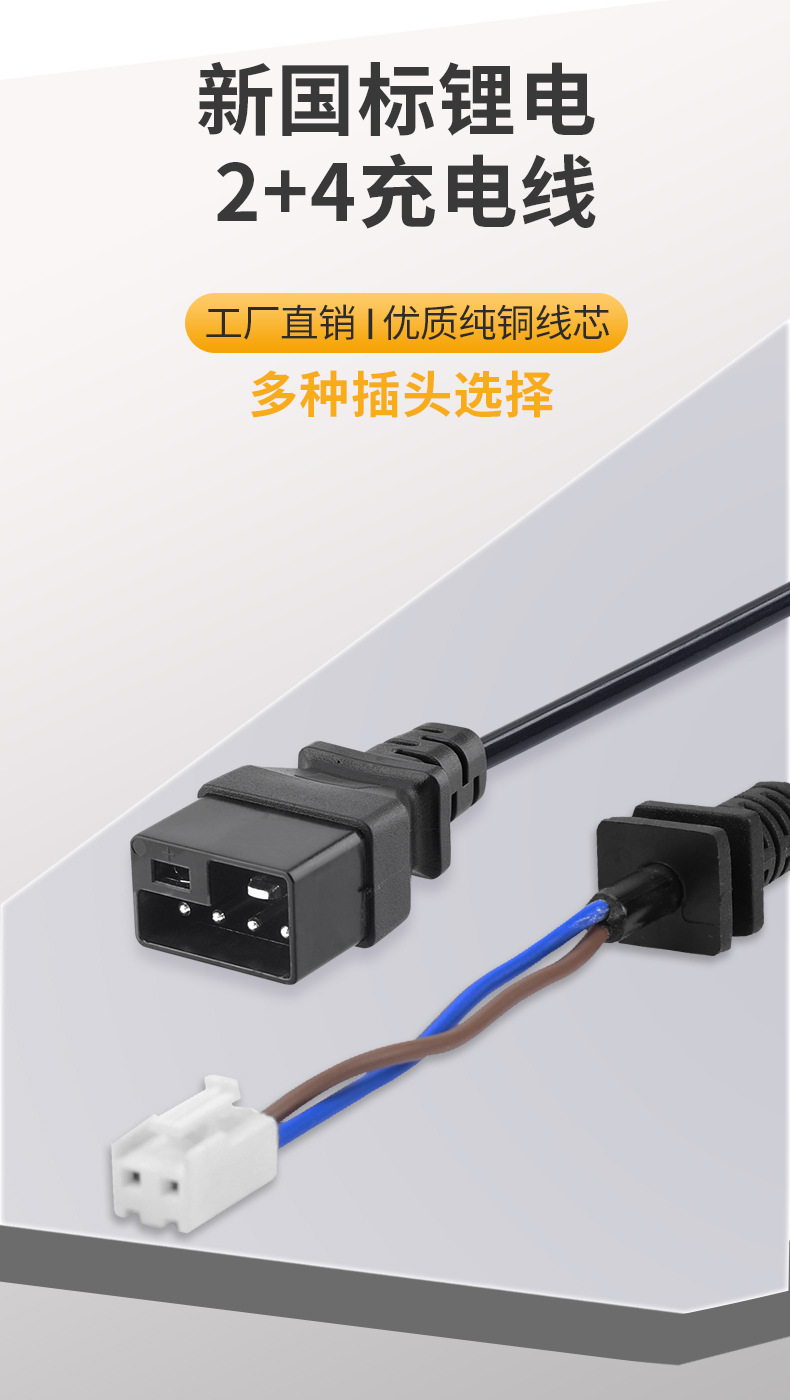 New national standard 2 4 lithium battery charger power output buckle plug dedicated 9 9 electric car pure copper