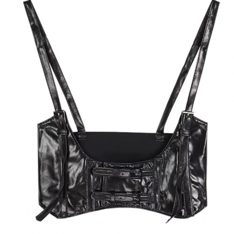 블랙 거들 조끼 싱글 피스