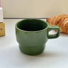 厂家创意陶瓷叠叠杯彩色摞叠咖啡水杯陶瓷马克杯印刷logo图案批发