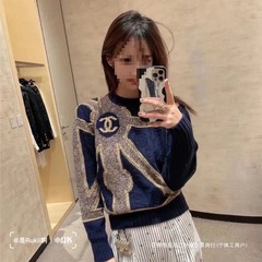 香风秋冬新款七针织衫时尚毛衣宽松款圆领洋气套头上衣铅色冰丝新