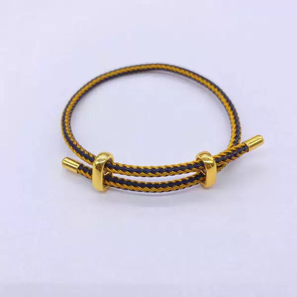 3mm Adjustable DIY Twisted Wire Rope Bracelet with Figure-Eight Clasp, Color-Preserving Electroplated, Good Luck Couple Braided Rope Finished Product