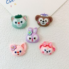卡通创意小熊狐狸兔子树脂配件diy手机壳手工发夹头饰冰箱贴材料