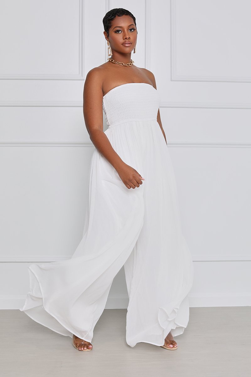 Wide-Leg Chiffon High-Waist Jumpsuit NSXHX76760