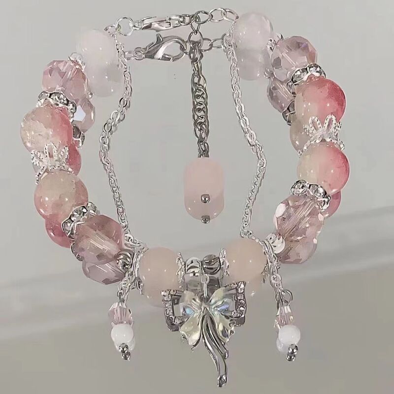 Hua Rong Wei Zhi Peripheral Derivative Impression Bracelet Pink Little Phoenix High-Looking Ju Yao's Same Style Bracelet for Women Hot Style