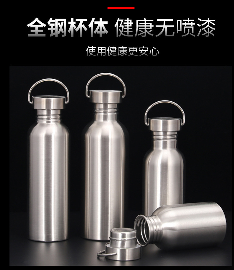 304 stainless steel wine jug, thickened portable empty baijiu bottle, outdoor car-mounted convenient cycling water bottle, 1 liter 2 liters