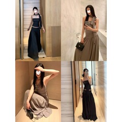 针织斜肩半裙套装女夏季多种穿搭高腰时尚复古法式韩系休闲两件套