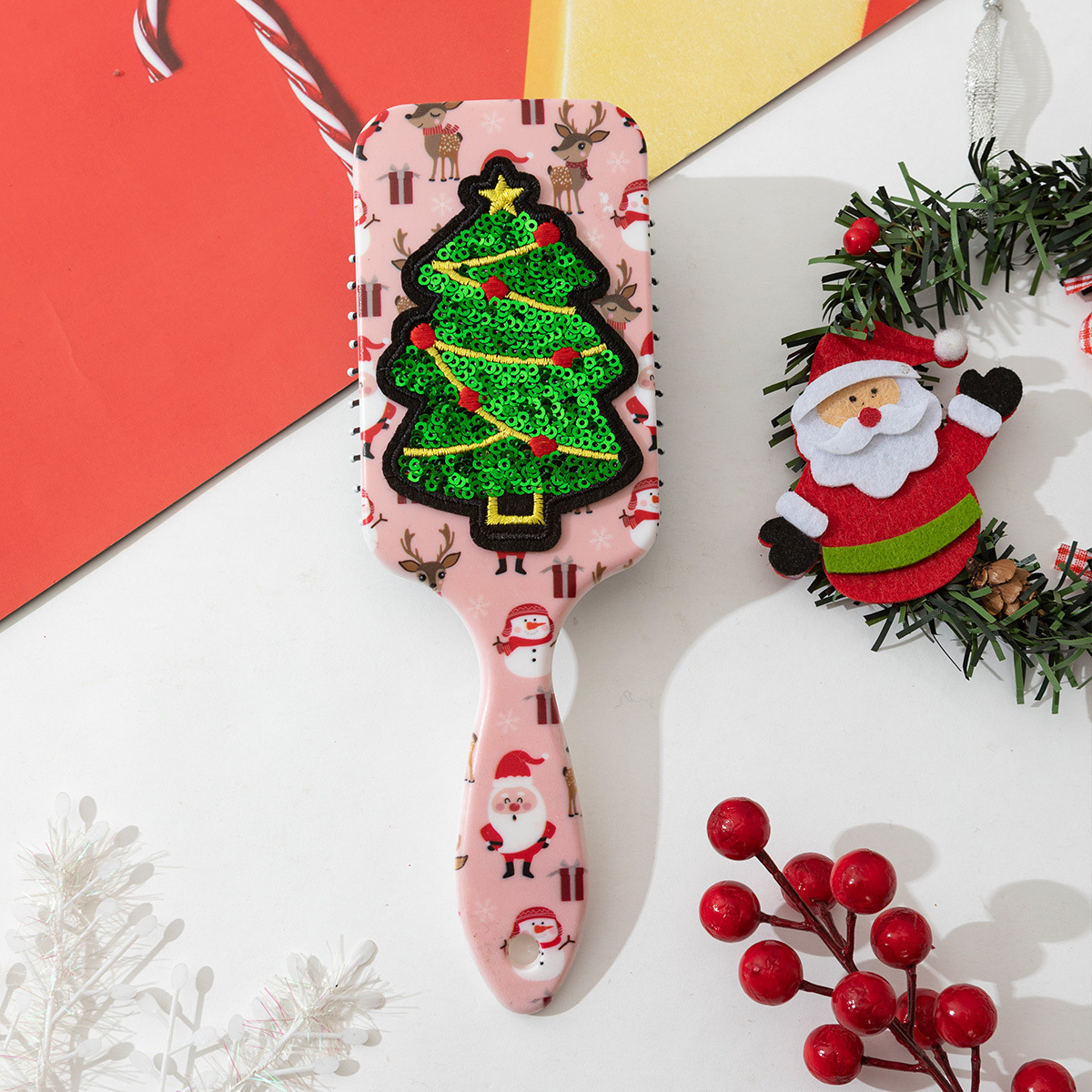 106g Weight Hair Comb Makeup Tools Types 1 Piece Quantity ABS Material Christmas Festival Christmas Tree Pattern Simple Style, Classic Style Style Christmas Simple Style Classic Style Christmas Tree ABS 6
