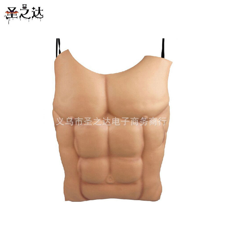 Halloween costume masquerade trick EVA fake pecs belly personality funny macho fake muscle block