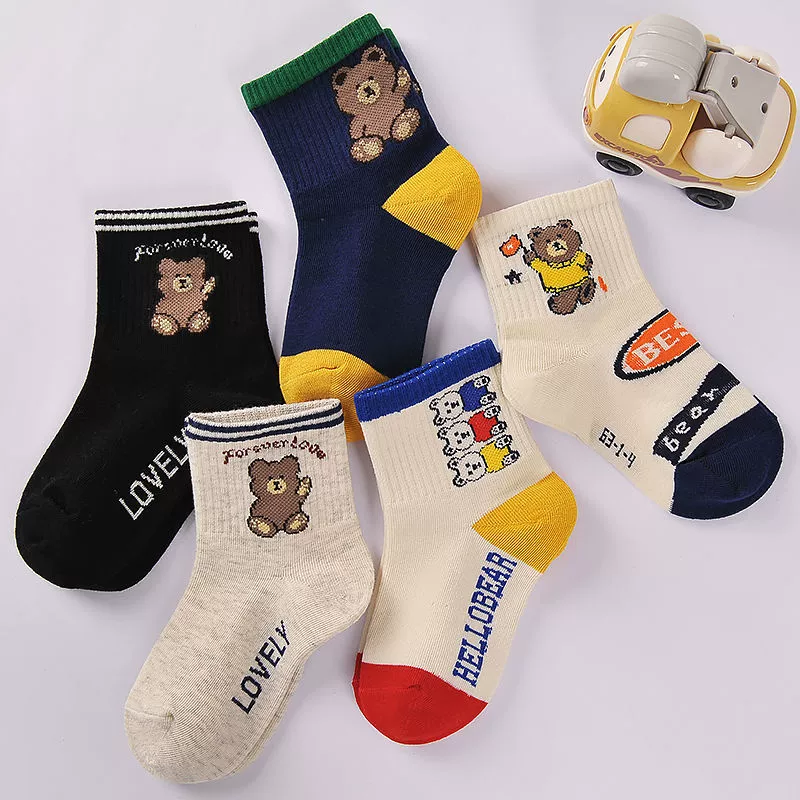 Детские носки для мальчиков и девочек, 100% чистый хлопок, средней длины, осенне-зимний стиль, 1-12 лет, дезодорирующие, дышащие, впитывающие пот, теплые и не скатывающиеся.