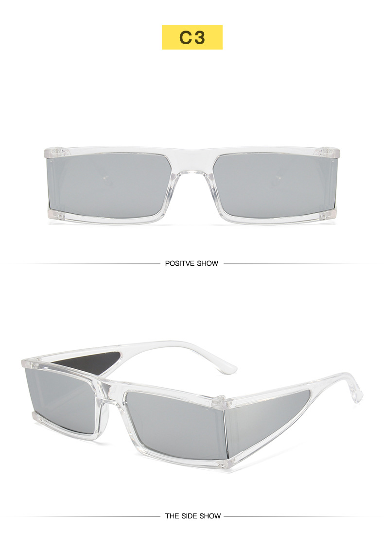 Personalised Small Box Sunglasses Punk Style Mercury Lens_voghion.com